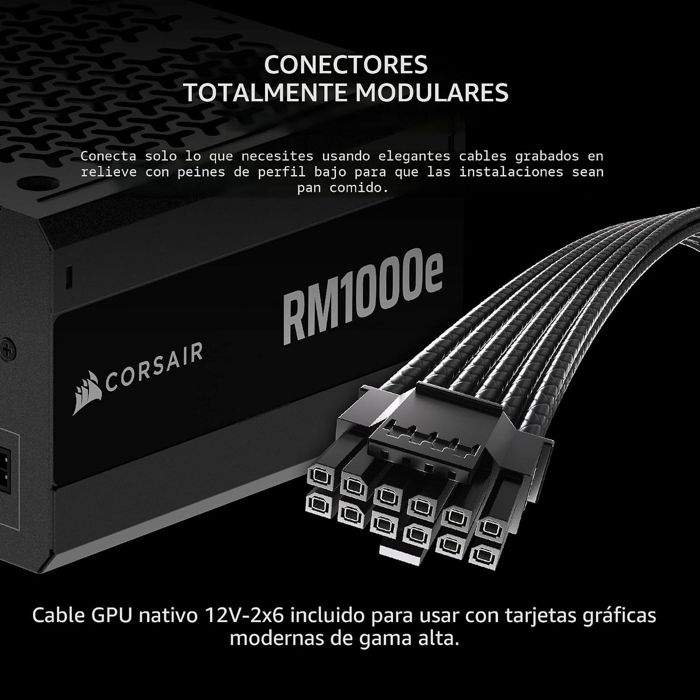 CORSAIR RM1000e (2025) Fuente de alimentación ATX completamente mod...