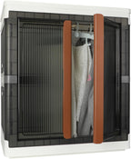 Armario, armario, armario de almacenamiento plegable, caja útil con gran capacidad, 37.5 galones (142 L), apilable, fácil almacenamiento de ropa, sin instalación