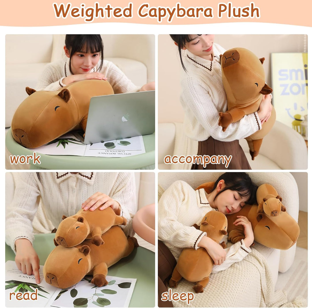 SQEQE Peluche de Capybara con peso, animal de peluche de Capybara c...