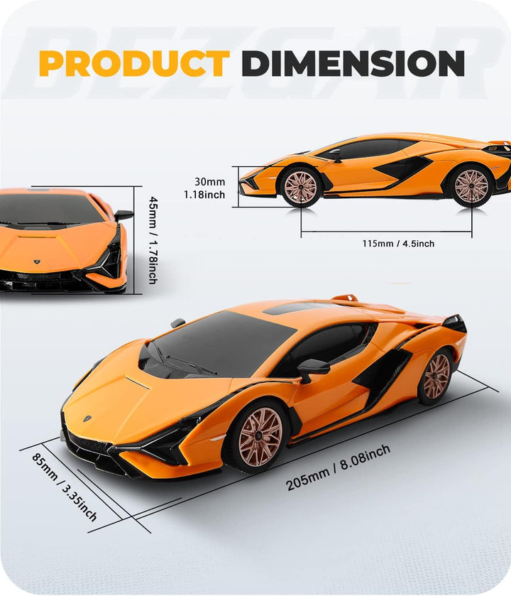 Bezgar - Coche con licencia oficial RC Series, escala 1:24 Lambo Si...