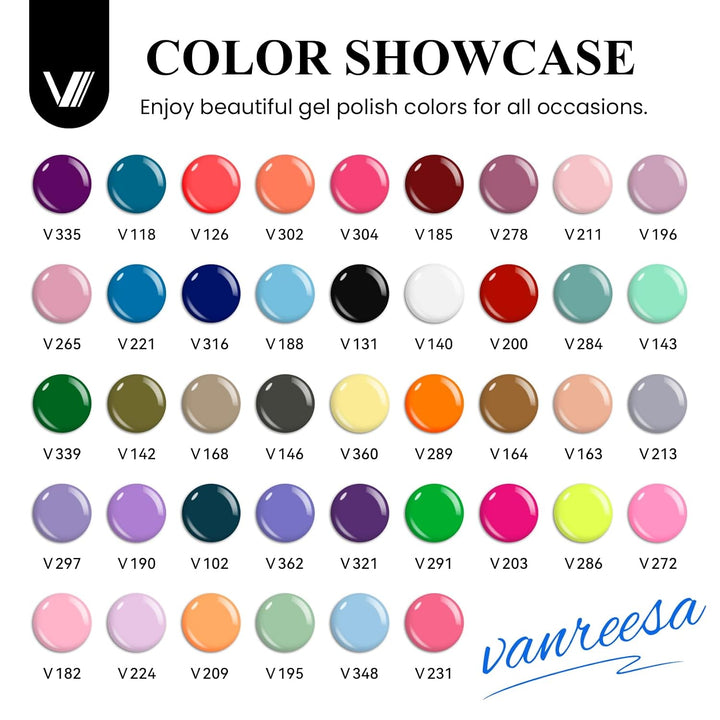 VANREESA Juego de 48 esmaltes de uñas de gel de 42 colores para pri...
