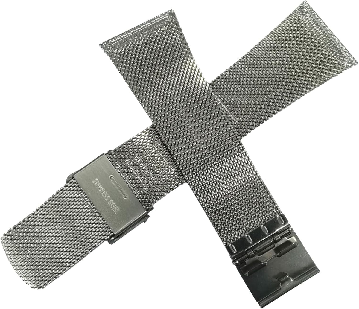 NZZXTO Correa de reloj de acero inoxidable de repuesto para reloj Skagen unisex con tornillo correa delgada 0.984 in-0.787 in SKW6140