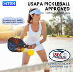 MTEN Palas de Pickleball Set de 2/4/1 Aprobadas USAPA; Raquetas de Fibra de Vidrio