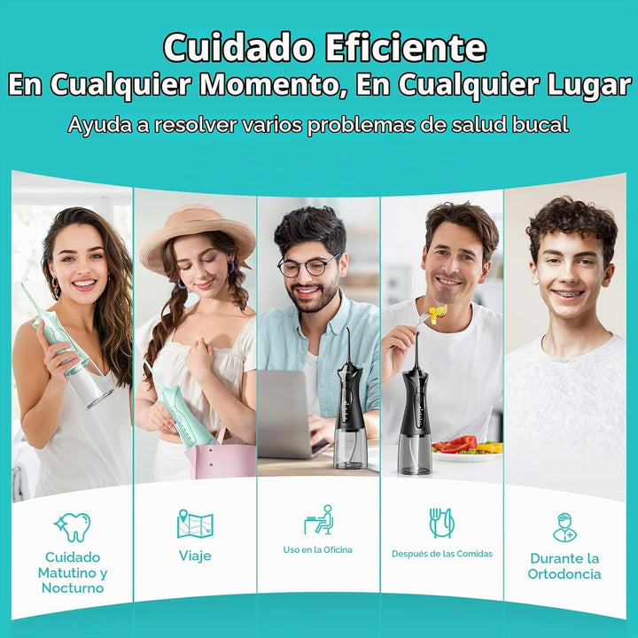COSLUS Paquete de 2 irrigadores de agua para dientes: juego de púas...