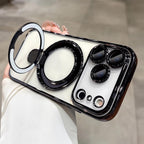 Funda magnética transparente para iPhone 17 Pro Max con soporte, protección completa de la cámara [compatible con Magsafe], funda para iPhone 17 Pro Max de 6.9 pulgadas, color negro