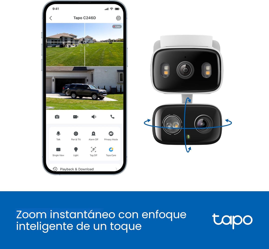 Tapo Cámara de seguridad de 2K 3MP con lente dual para interiores\/...