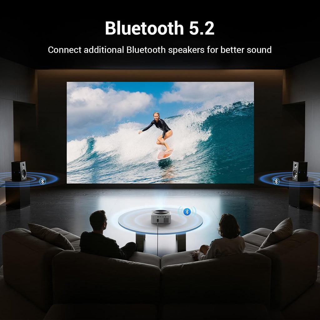 HAPPRUN 1500 ANSI - Proyector inteligente para exteriores, aplicaciones integradas, audio Dolby de 30 W
