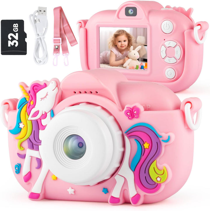 MAVOKIS Cámara digital para niños de 3 a 8 años, cámara 1080P para...