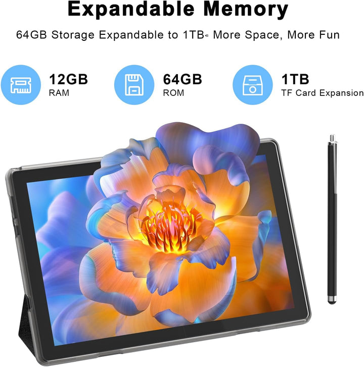 HOTTABLET 10" Tableta Android 15 de 12 (4+8Expand) GB RAM+64GB...