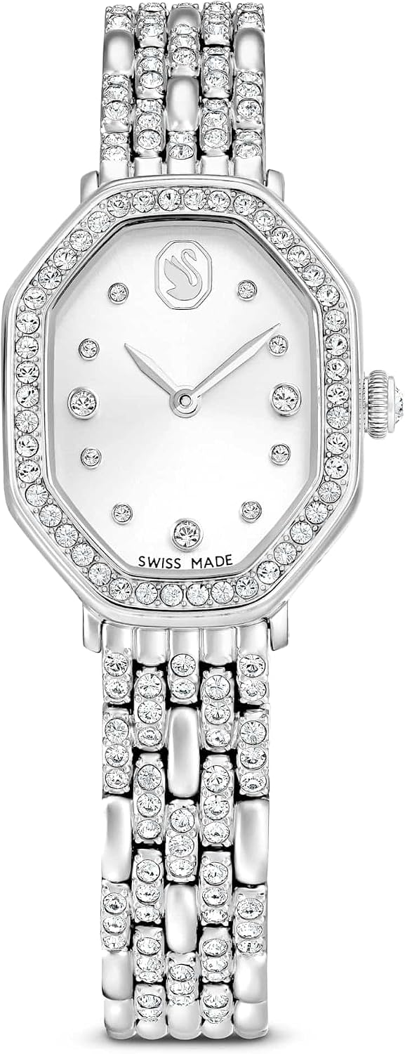 Colección de Relojes de Cristal Swarovski Dextera, Hecho en Suiza, Correa de Metal, Acero Inoxidable, Acabados en Plateado o Dorado