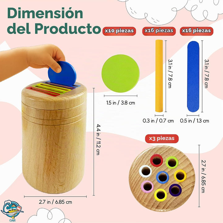 OAR Juguetes Montessori de madera para bebés y niños pequeños 1-3,...