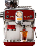 Máquina de café expreso con molinillo y espumador de leche | Café instantáneo de espresso a frío - Bomba doble | Apisonado automático y 2.283 in | 20 bar | PID | 35 ajustes | Varitas de