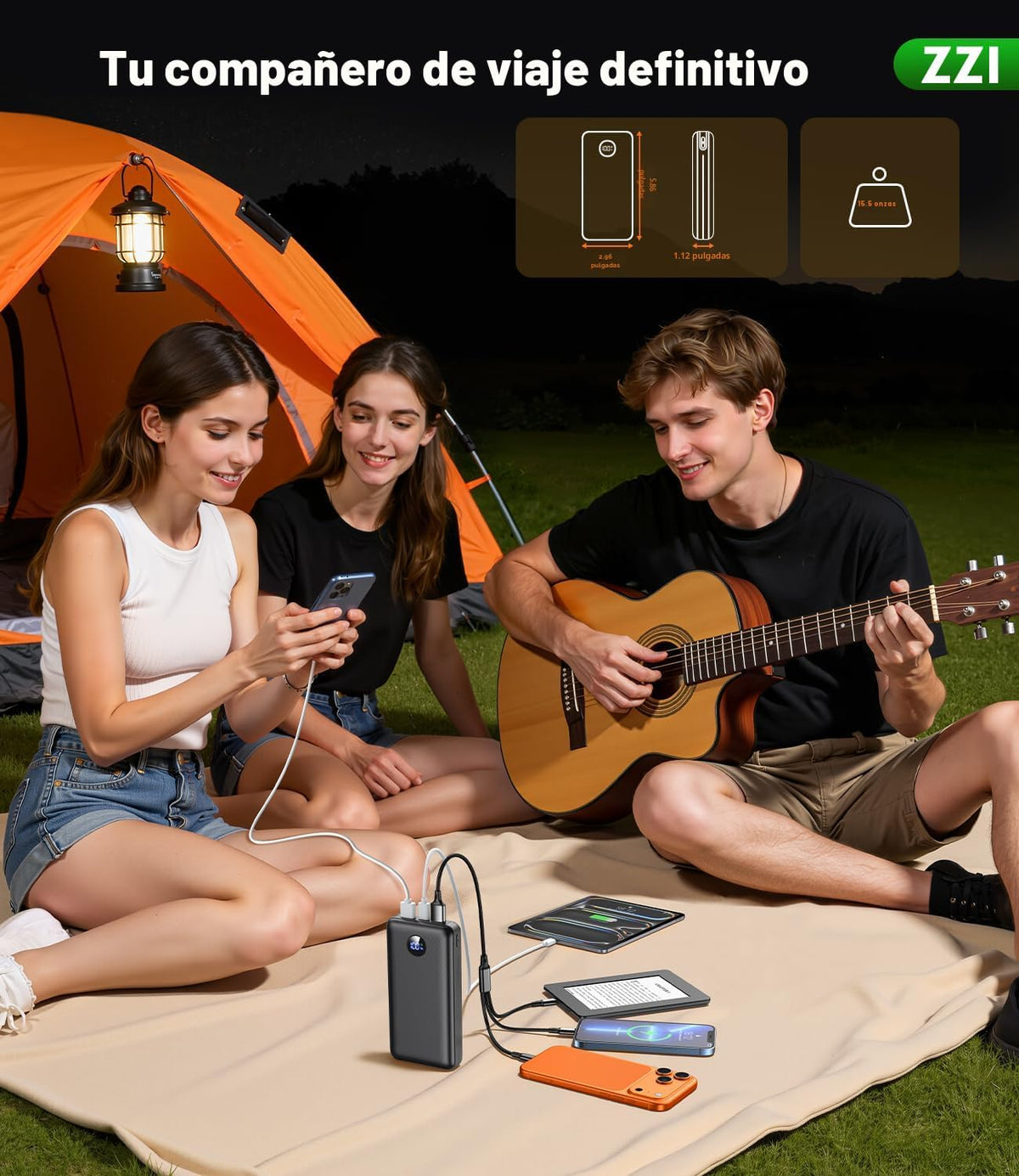 ZZI Cargador portátil Power Bank 60000mAh, 22.5W PD Paquete de baterías de