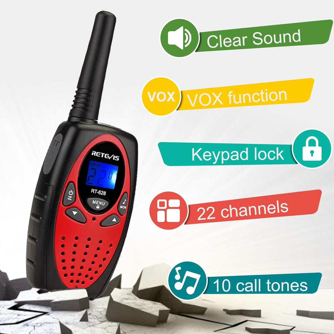 Retevis RT628 Walkie Talkies para niños, juguetes de regalo para ni...