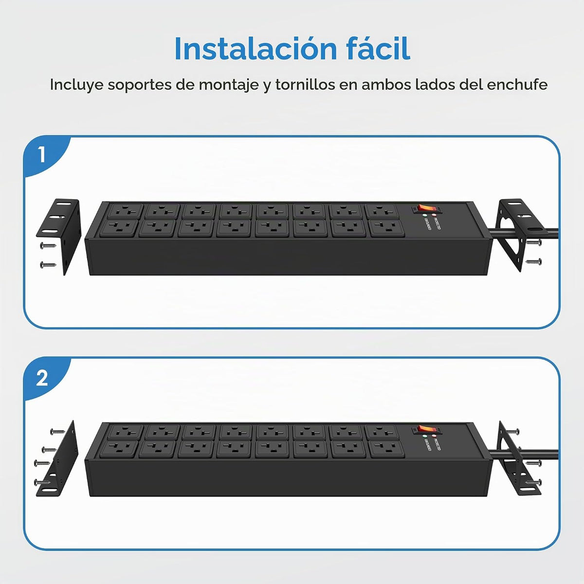 Protector de sobretensiones resistente 4800J, interruptor de 20
