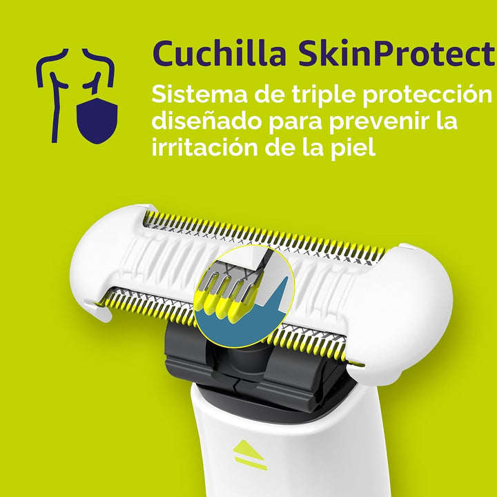 Philips Norelco OneBlade Intimate, diseñada para el aseo púbico, re...