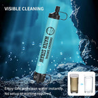 Paquete de 6 popotes de filtro de agua personal, color azul, sistema de purificación portátil para actividades al aire libre, incluyendo senderismo, campamento y pesca, accesorios de viaje