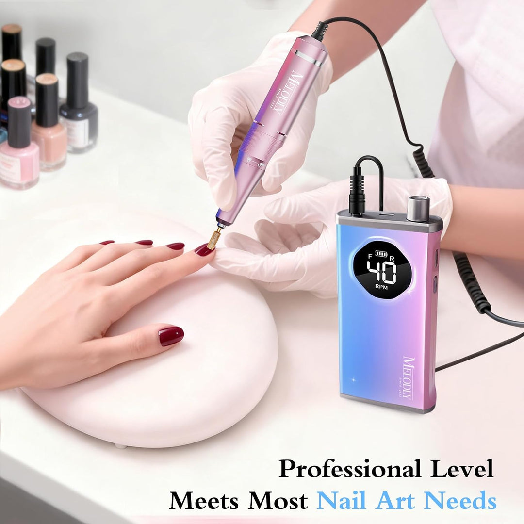 Melodly - Taladro de uñas eléctrico profesional de 40000 RPM, kit d...
