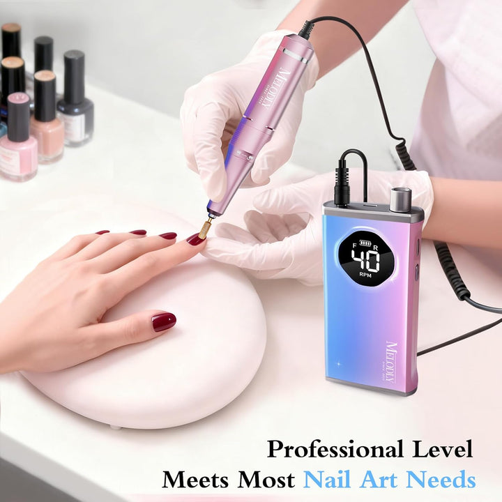 Melodly - Taladro de uñas eléctrico profesional de 40000 RPM, kit d...
