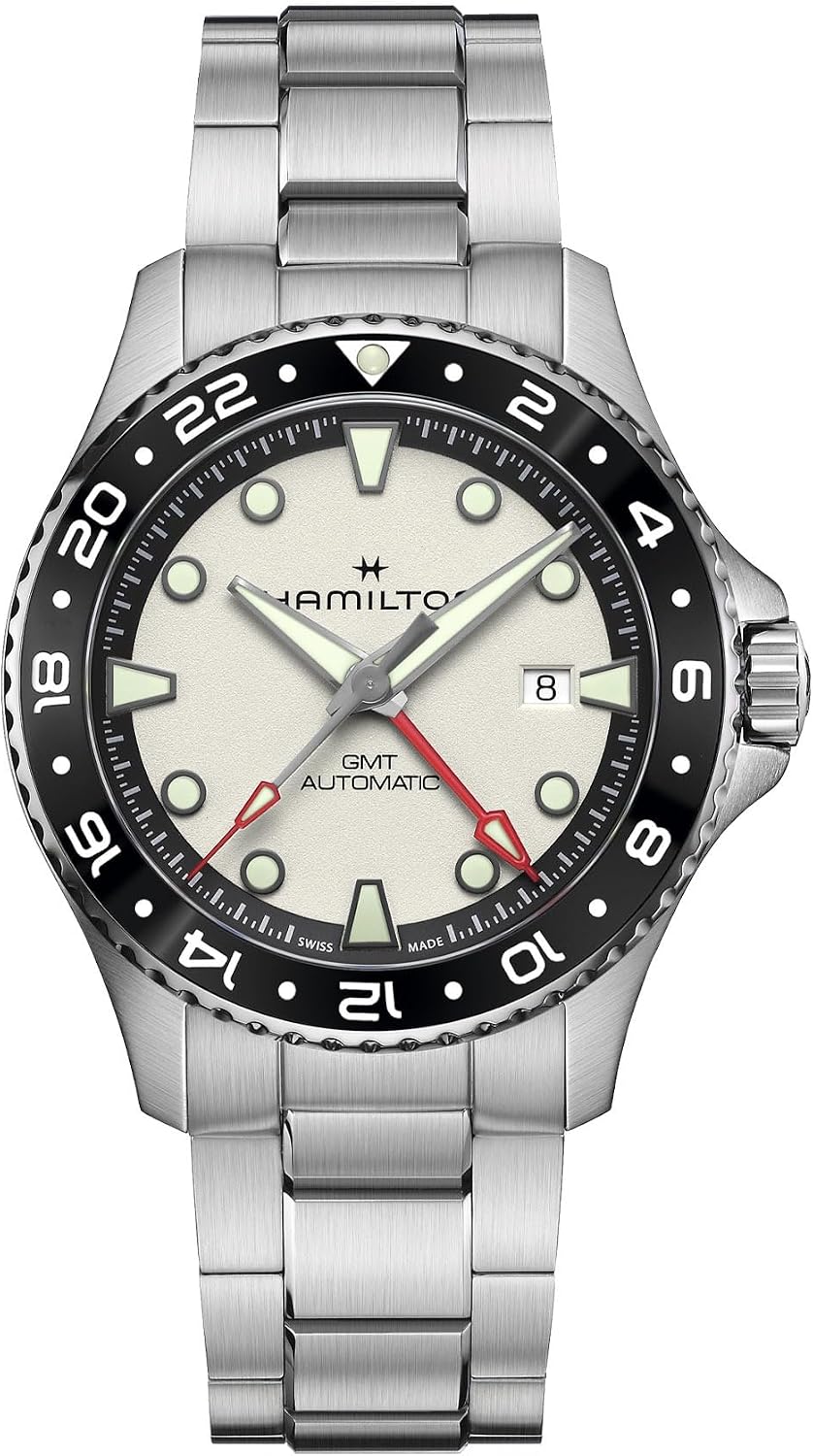 Hamilton Reloj para hombre automático azul marino caqui, acero inoxidable