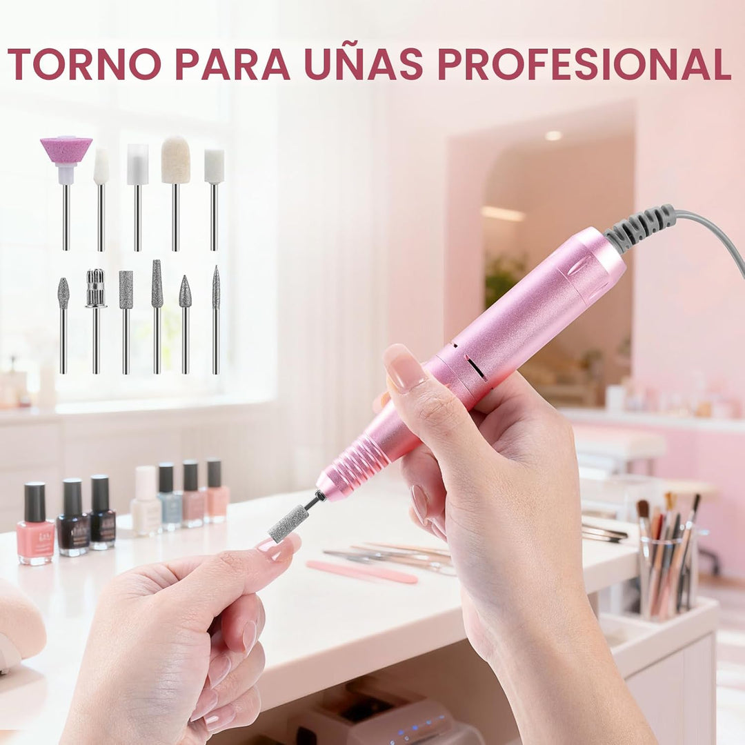 Lima eléctrica profesional de 45000 RPM, lima de uñas eléctrica rec...