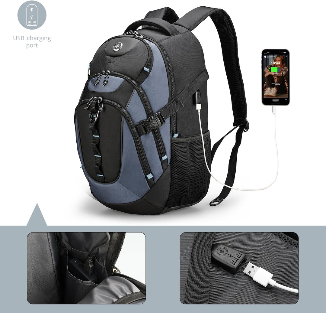 swissdigital Mochila para portátil de viaje de negocios, para hombr...