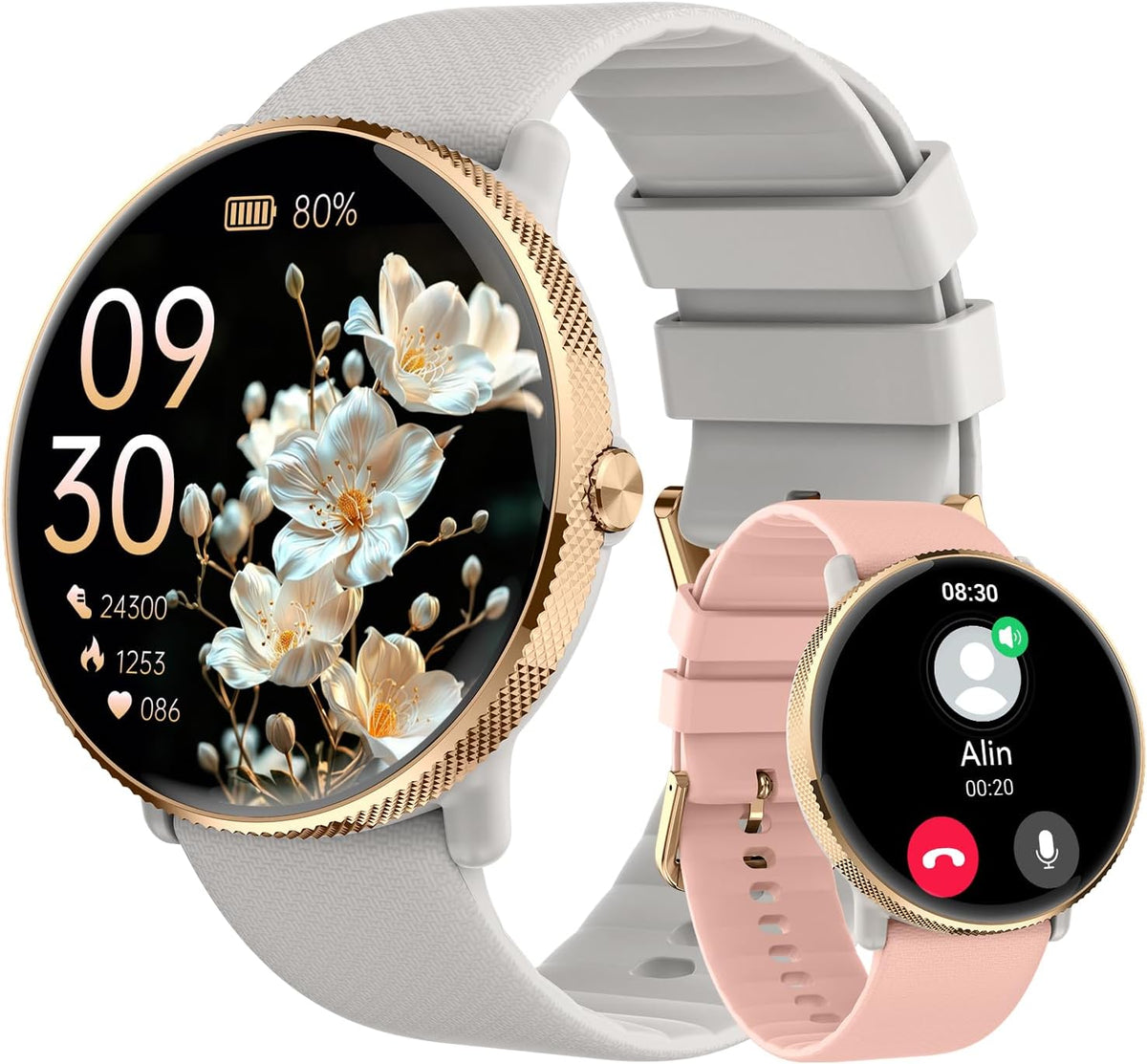 Reloj inteligente para mujer con rastreador de ejercicio: resistente al agua con Bluetooth y respuesta de llamadas, relojes inteligentes para Android/iPhone, digital, reloj inteligente, podómetro