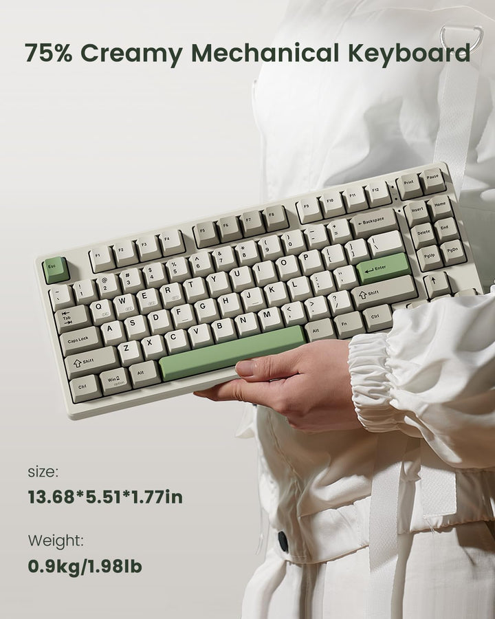 Kisnt Teclado mecánico inalámbrico KN85 para juegos, diseño del 75%...