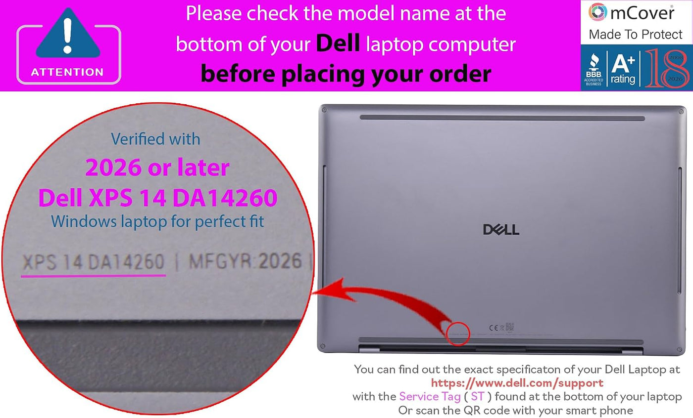 mCover Funda solo compatible con Dell Pro Max 14 MC14250 MC14250 20...