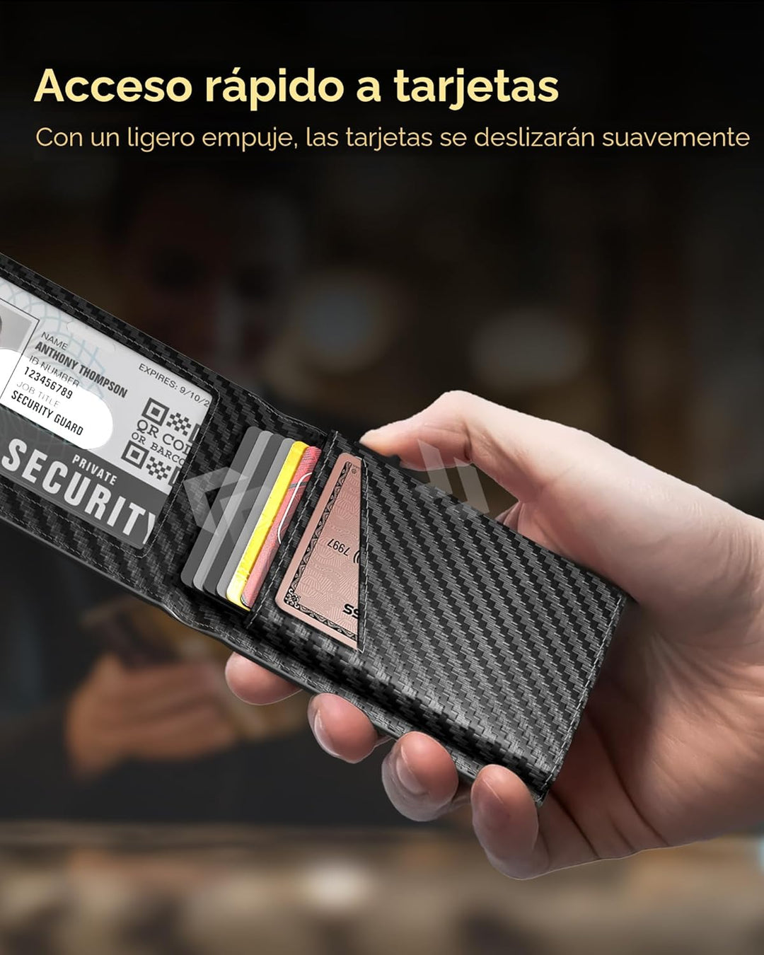QLD Cartera Minimalista para Hombres - Portador de Tarjetas de Créd...