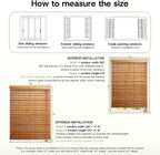 Persianas de Madera Real sin Cuerda de 2" para Interior 23"W x 48"H en Nogal Pecan Basswood