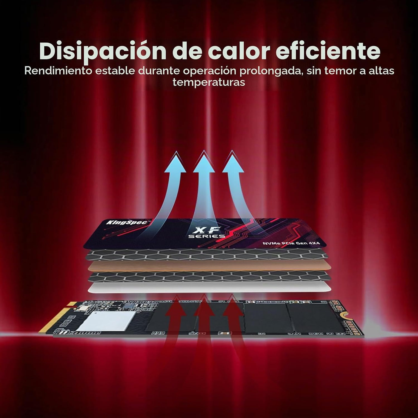 KingSpec SSD M.2 de 2 TB 2280 NVMe PCIe 4.0 x4, velocidad de lectur...