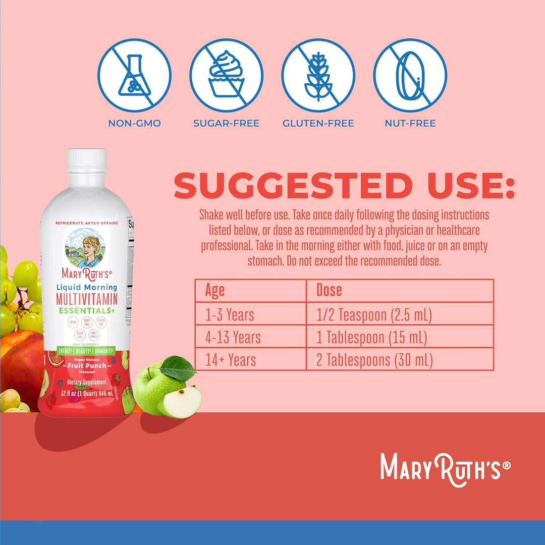 MaryRuth Organics Liquid Morning Multivitamin Essentials+ Vitamina...