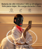 INIA Máscara de terapia de luz roja para cara, 4 modos de luz con NIR de 850 nm, Negro