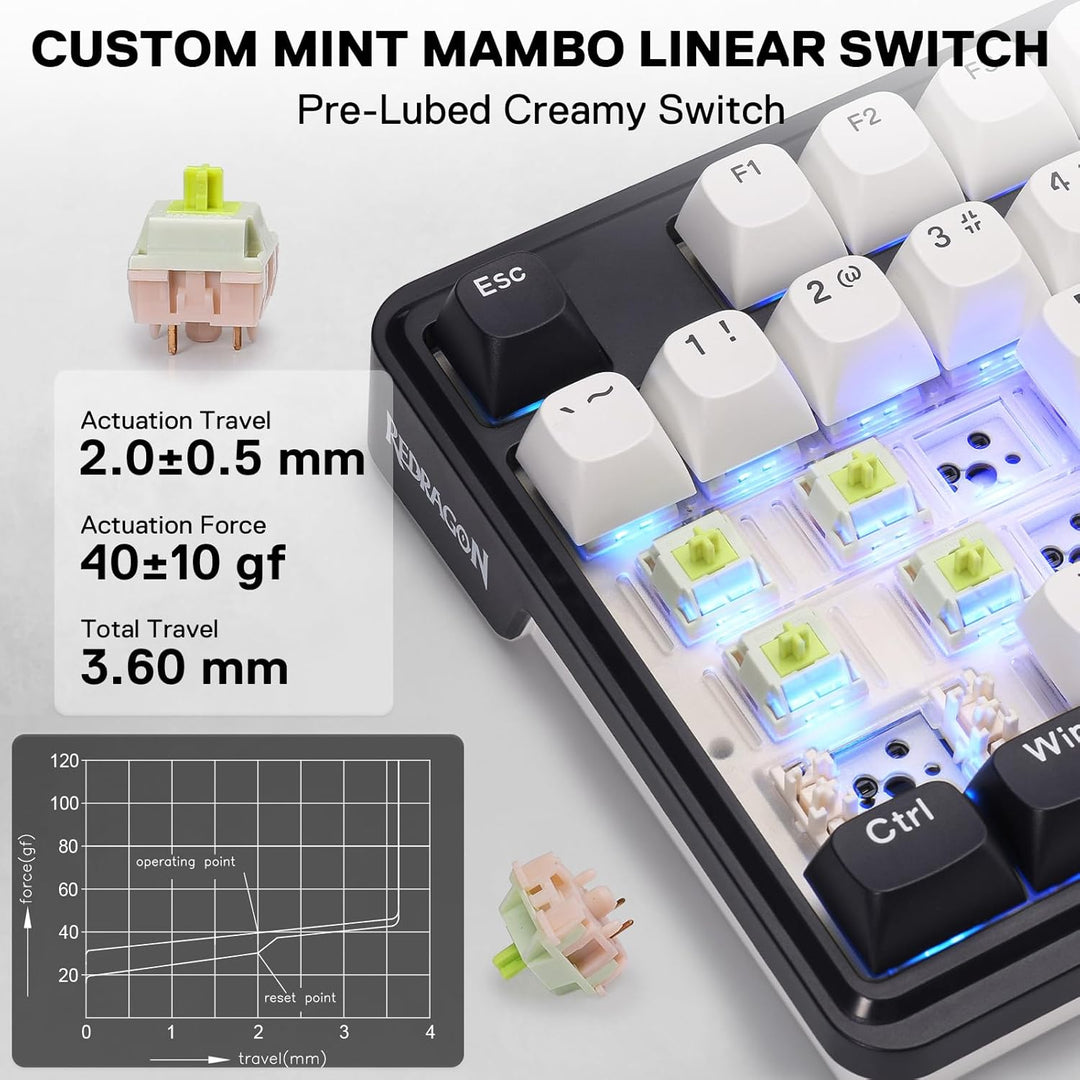 Redragon K745 PRO Teclado de Juegos Inalámbrico con Sello RGB, Tecl...