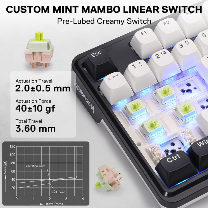 Redragon K745 PRO Teclado de Juegos Inalámbrico con Sello RGB, Tecl...