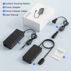 Estación de acoplamiento para superficie con adaptador de corriente, base de superficie 11 en 1, monitor dual 4K HDMI y VGA, Ethernet, concentrador USB, lector de tarjetas SD/TF para Surface Pro