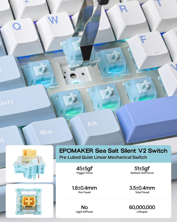 EPOMAKER TH99 Teclado mecánico inalámbrico de tres modos con baterí...