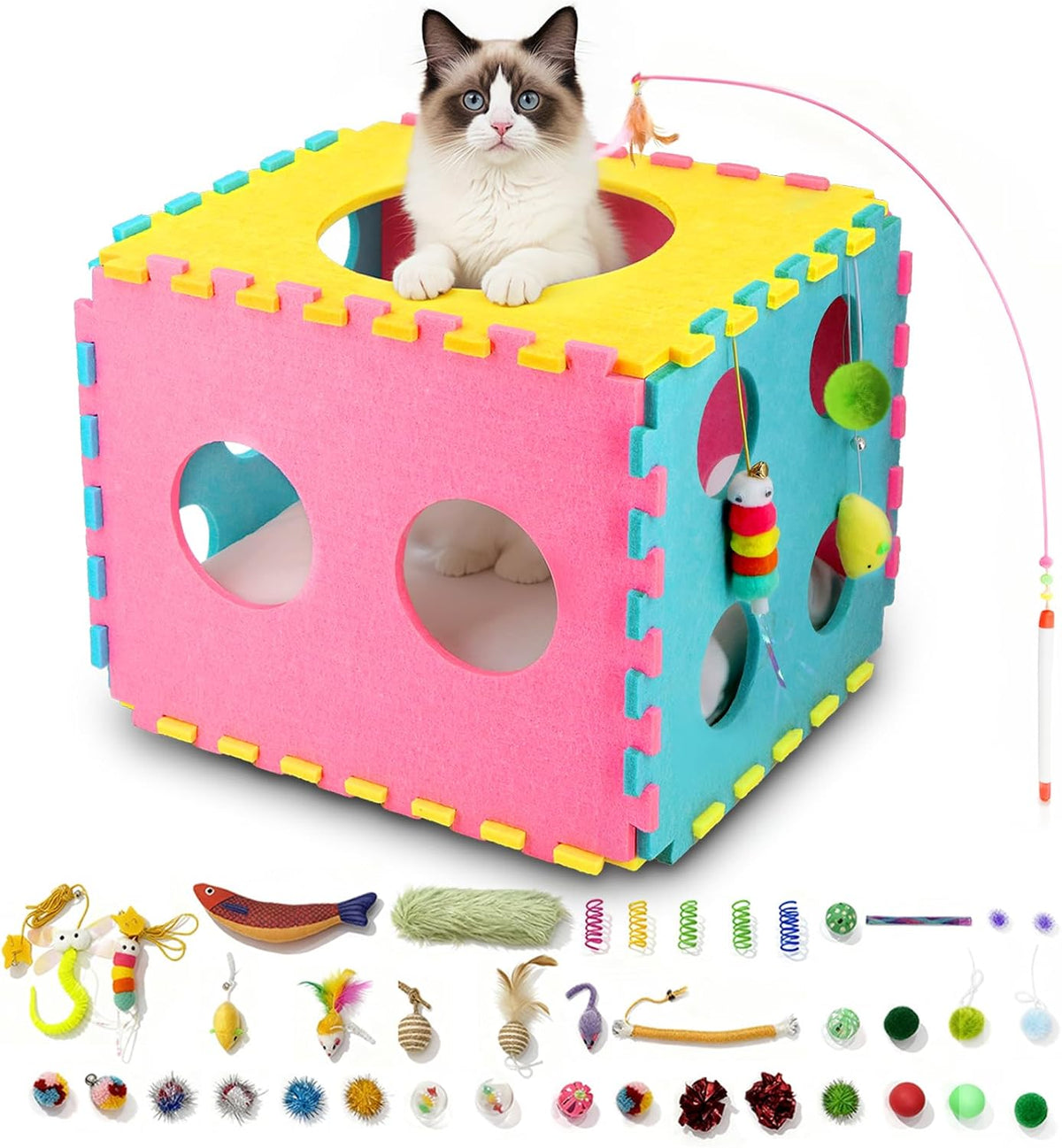 41 piezas de juguetes interactivos para gatos de interior