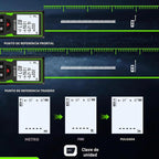 Medidor de Distancia Láser Verde USB-C Recargable Sensor de Ángulo XY en Vivo