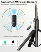 UBeesize Trípode magnético de 72 pulgadas para iPhone con control remoto, soporte extensible para teléfono celular, compatible con MagSafe, trípode para selfie stick para iPhone 15, 14, 13, 12, 11 y