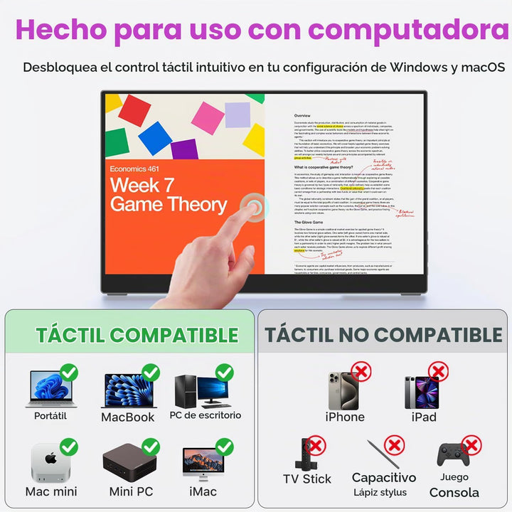 cocopar Monitor portátil con pantalla táctil de 15.6 pulgadas 1080P...