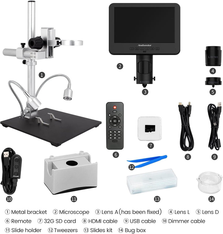 Andonstar AD246S-M - Microscopio digital HDMI 2000x para