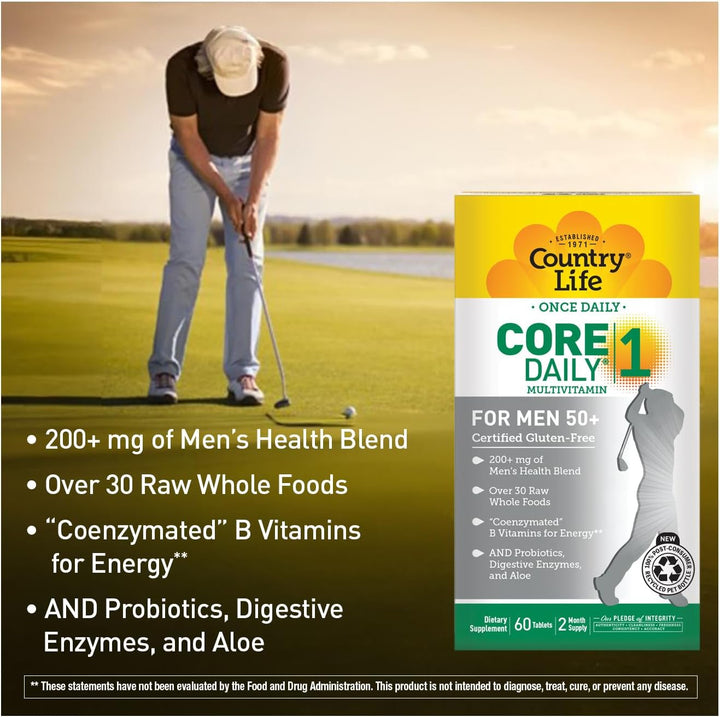 Country Life CORE Daily-1 Multivitamínico para hombres mayores de 5...