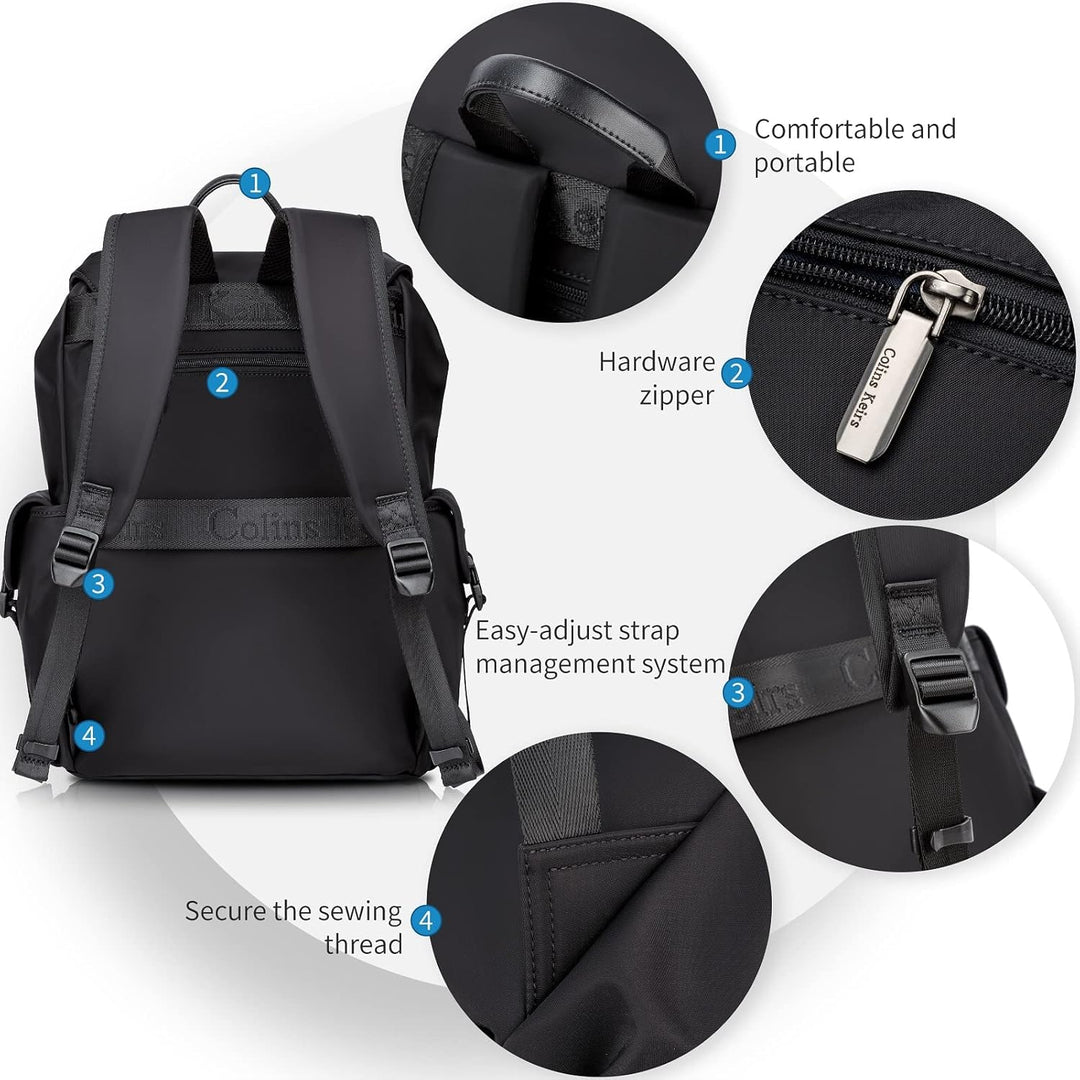 Colins Keirs Mochila negra para hombre, mochila para laptop de 16 p...