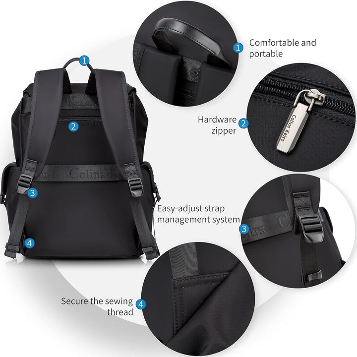 Colins Keirs Mochila negra para hombre, mochila para laptop de 16 p...