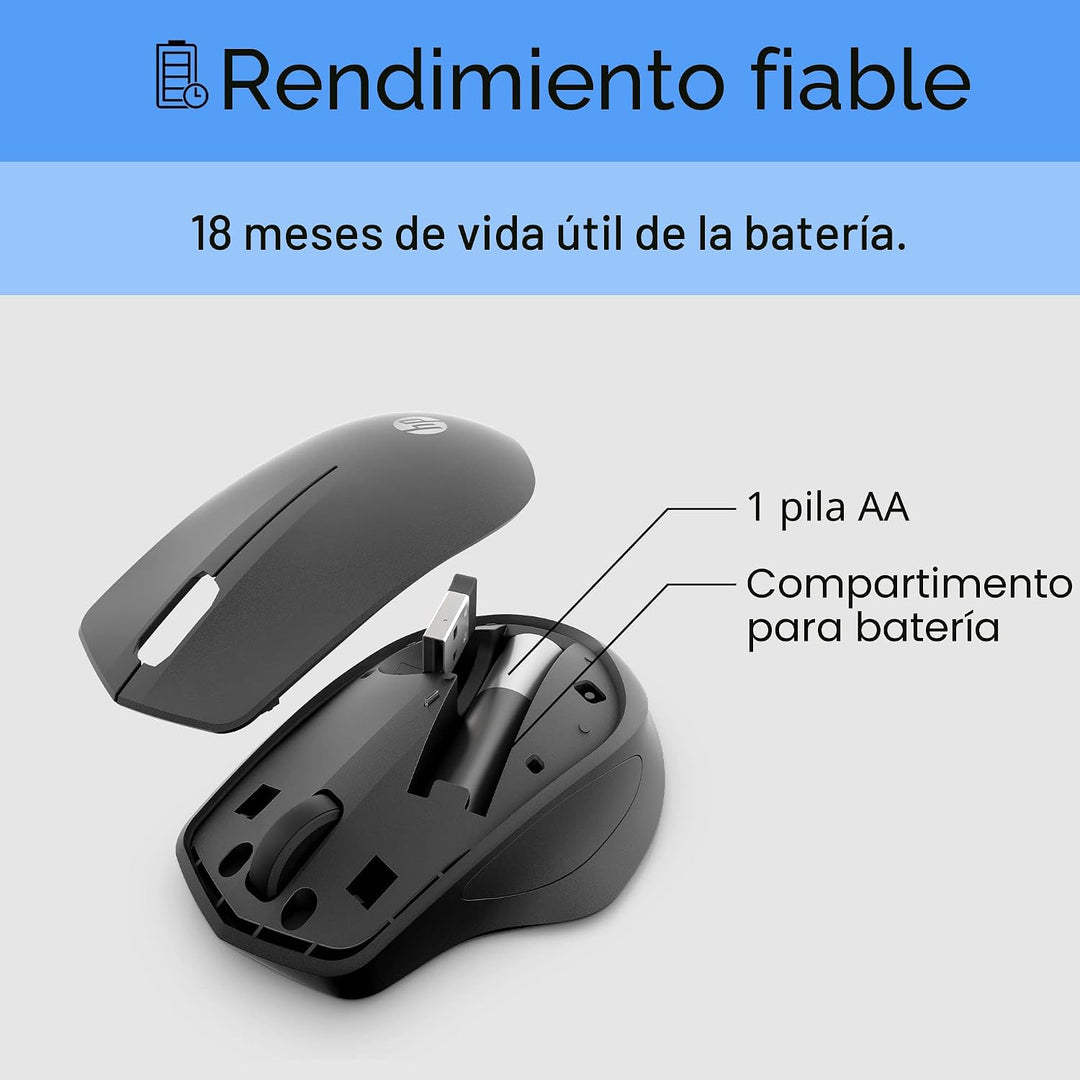 HP 280 Ratón Silencioso Inalámbrico - Diseño Ergonómico, para Mano...