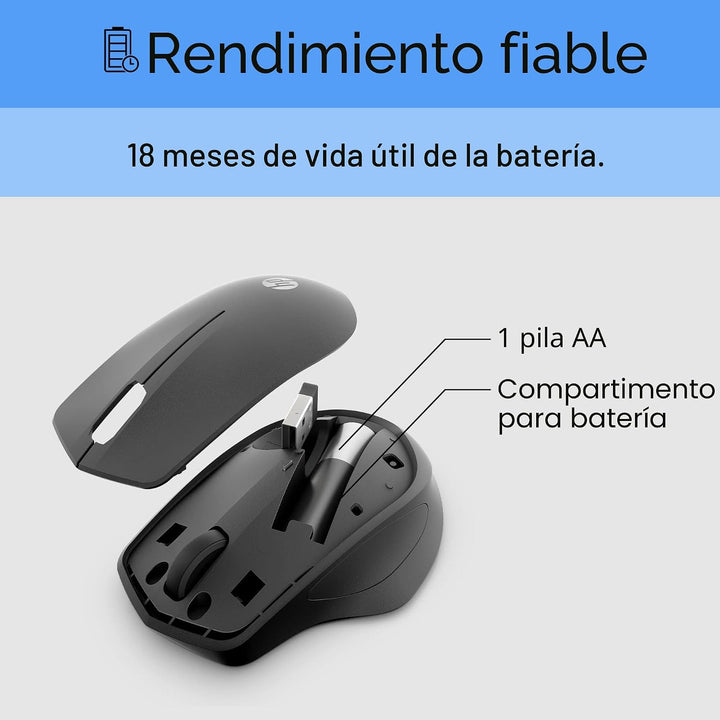 HP 280 Ratón Silencioso Inalámbrico - Diseño Ergonómico, para Mano...