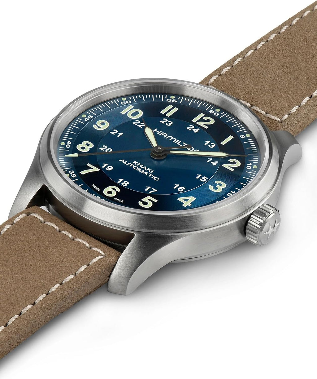 Hamilton Khaki Field Titanium Reloj automático para hombre, caja de titanio