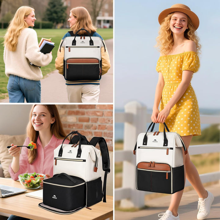 MATEIN Mochila para laptop con lonchera, mochila de almuerzo de 15....